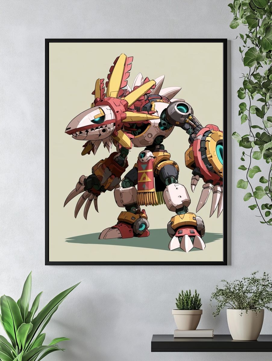 Mechanical Beast Illustration Poster. — room view 4