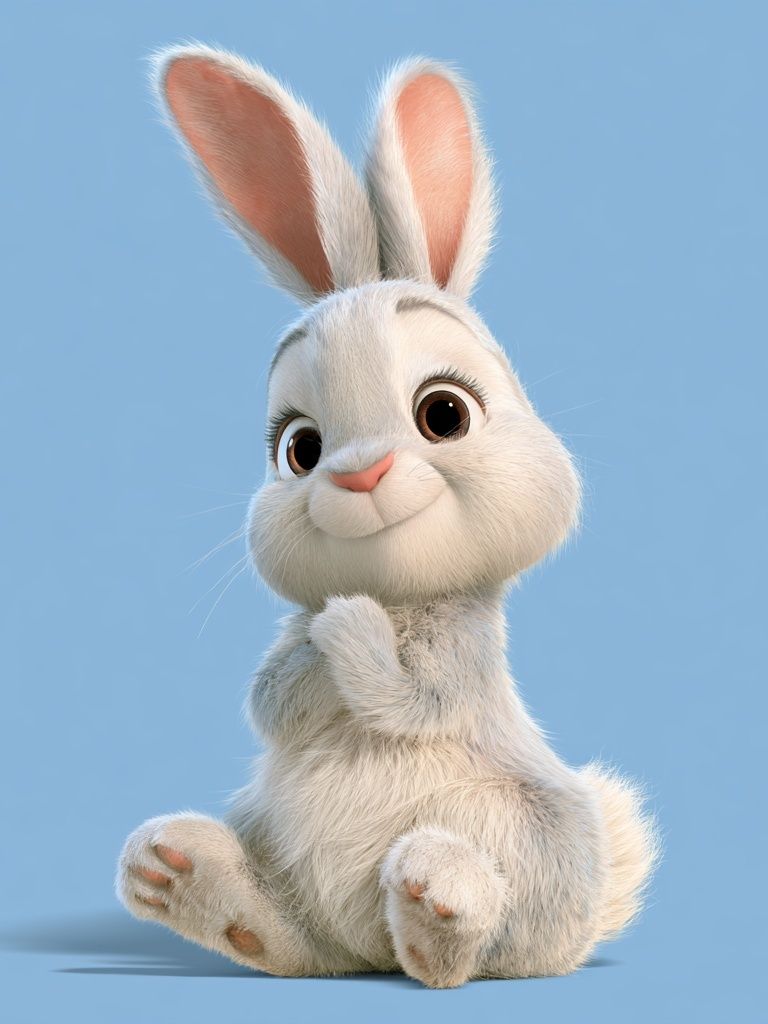 Cute White Bunny Illustration Poster. poster — illustration art