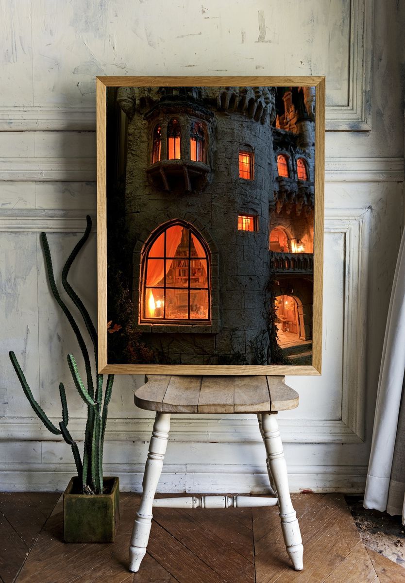 Enchanted Castle at Dusk Poster. room preview