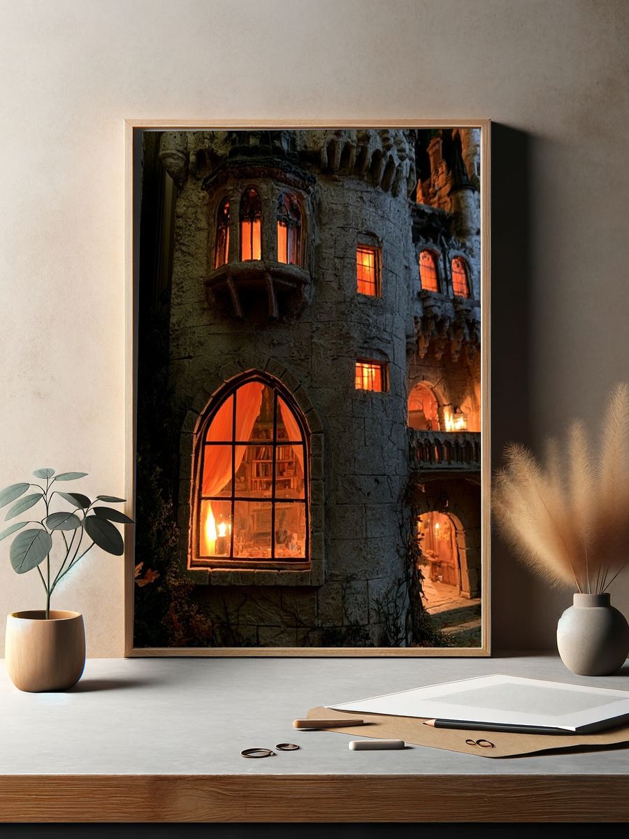 Enchanted Castle at Dusk Poster. — room view 2