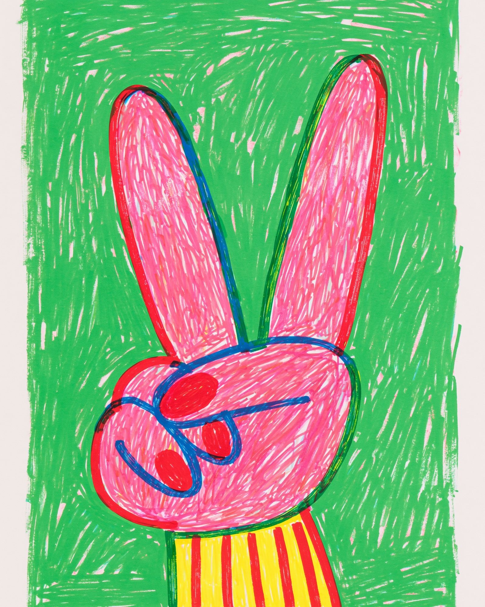 Playful Bunny Illustration Poster. poster detail