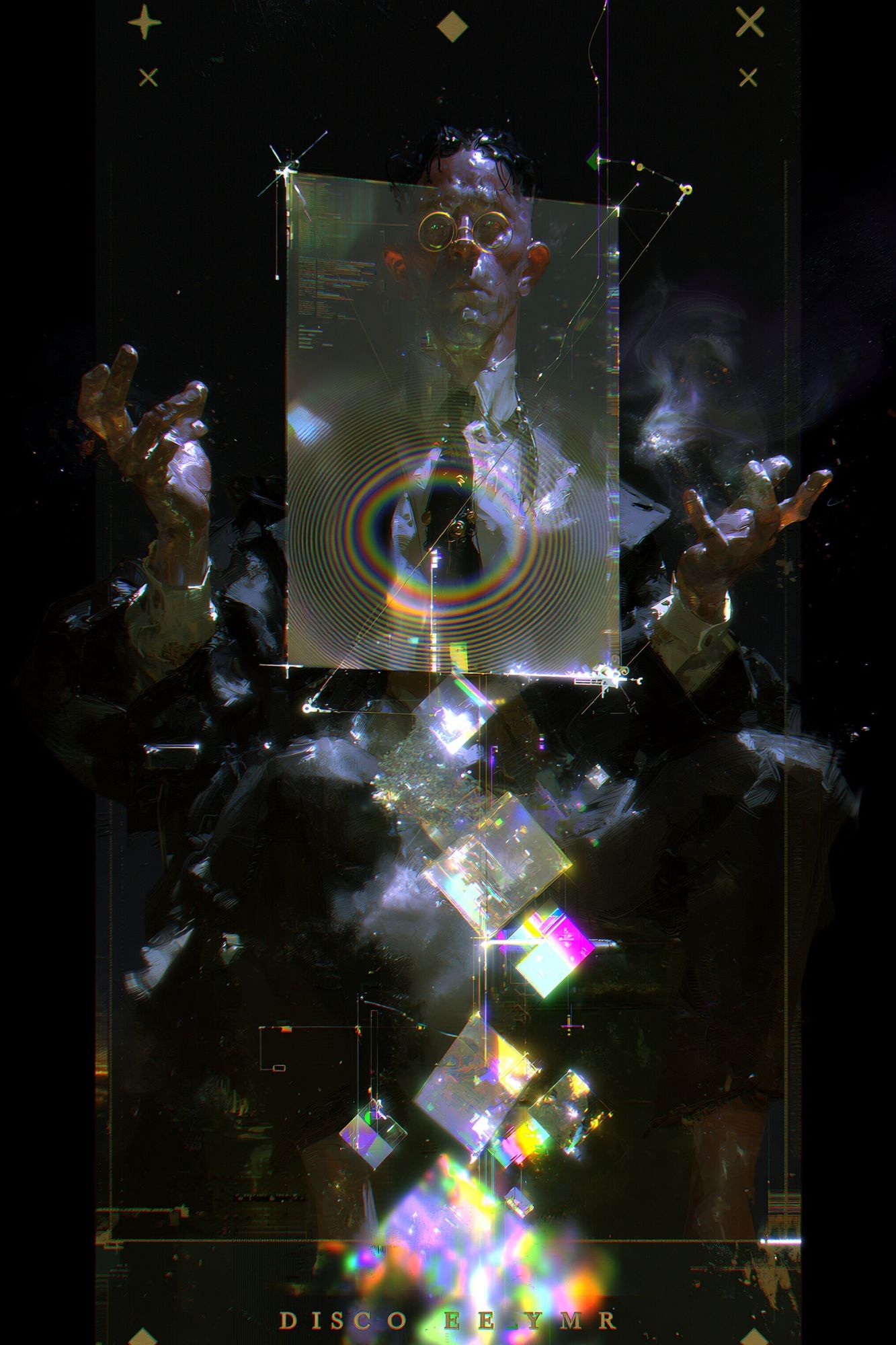 Disco Eeymr Cyberpunk Print. poster detail