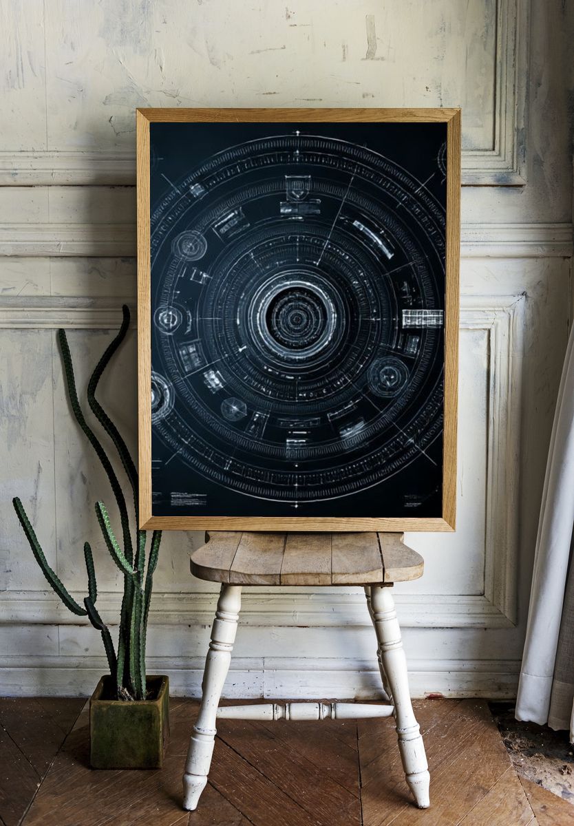Futuristic HUD Interface Poster. — room view 1
