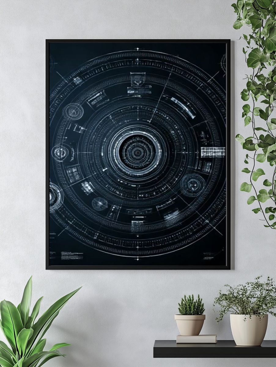 Futuristic HUD Interface Poster. — room view 4