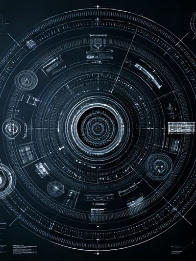 Futuristic HUD Interface Poster.