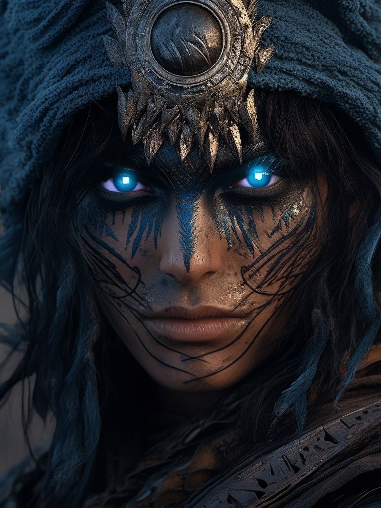 Mystic Warrior Portrait Print. poster detail