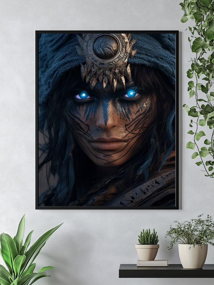 Mystic Warrior Portrait Print. — room view 4