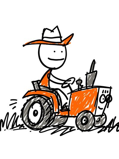 Cowboy Tractor Cartoon Print. poster
