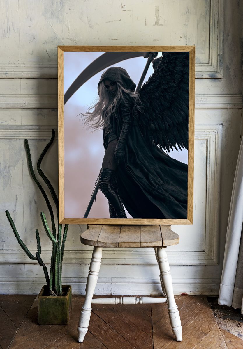 Dark Angel Fantasy Illustration Poster. — room view 1