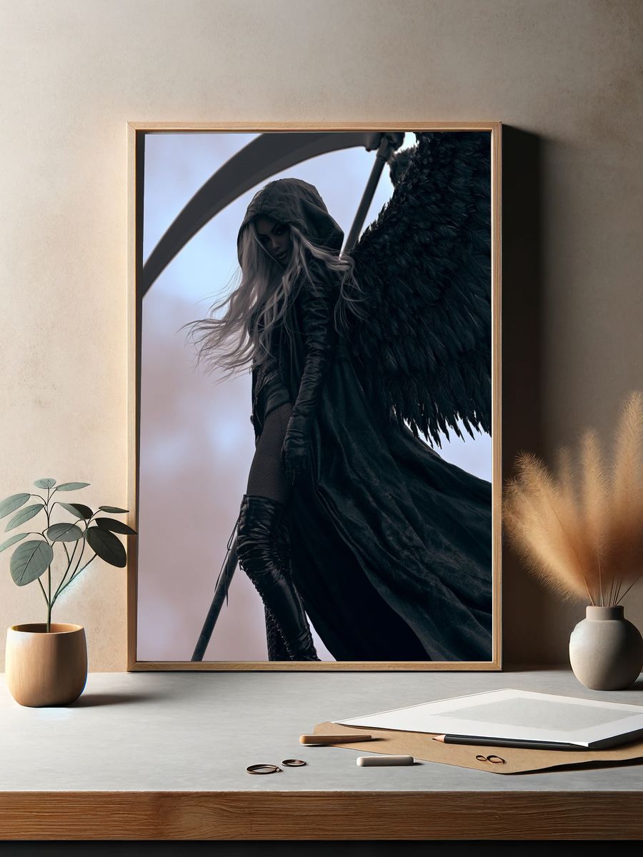 Dark Angel Fantasy Illustration Poster. — room view 2
