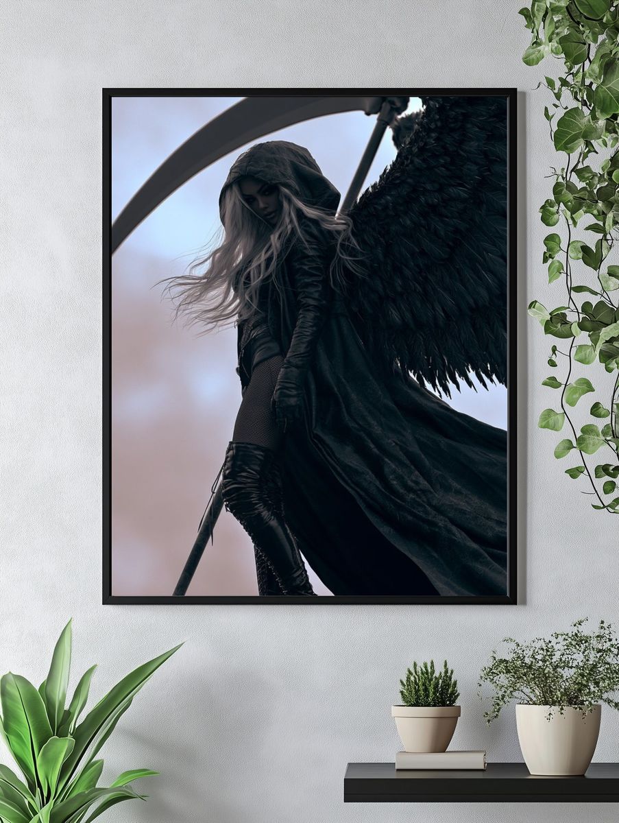Dark Angel Fantasy Illustration Poster. — room view 4