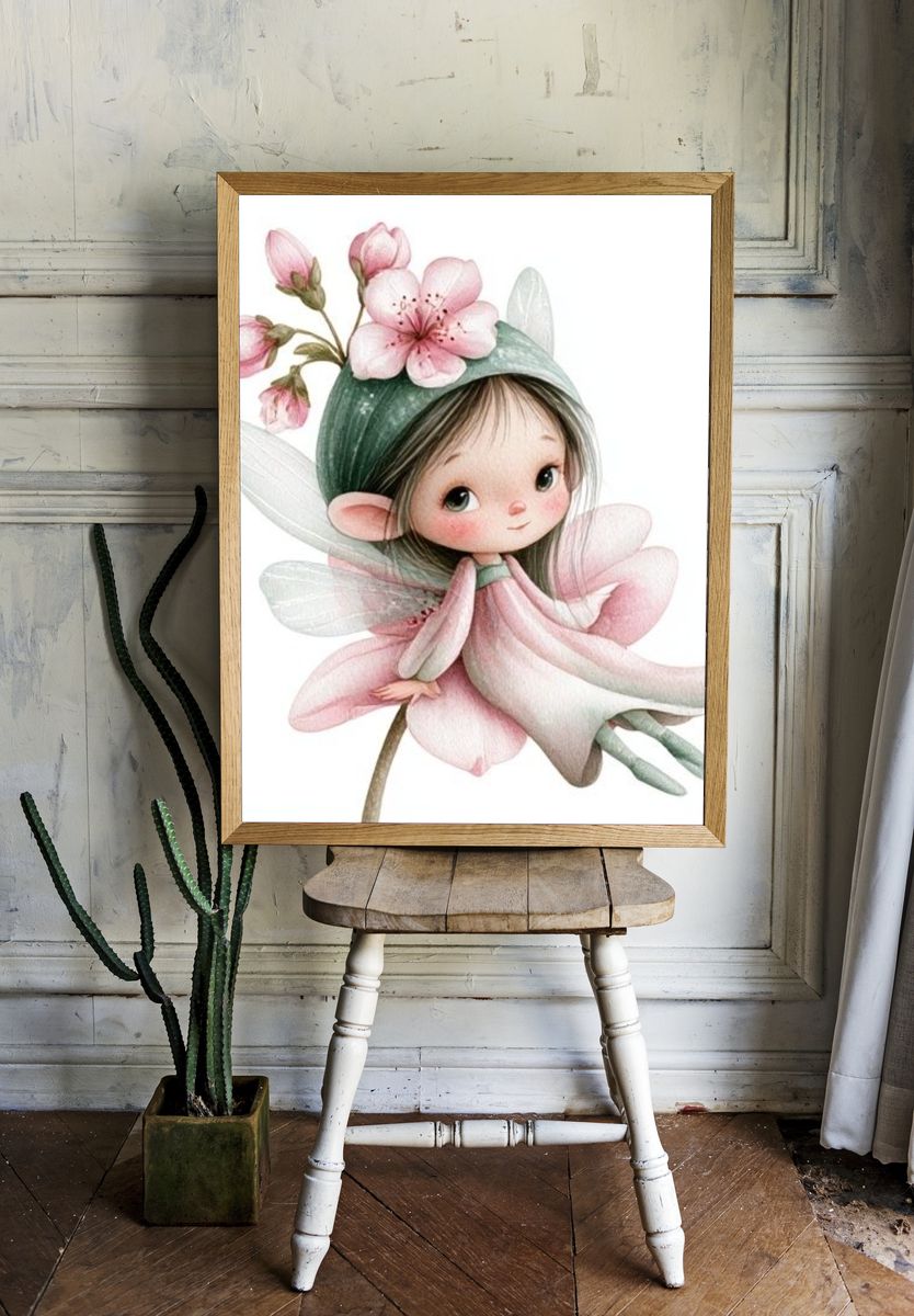 Blossom Fairy Illustration Poster. — room view 1