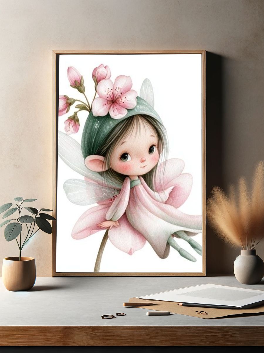 Blossom Fairy Illustration Poster. — room view 2
