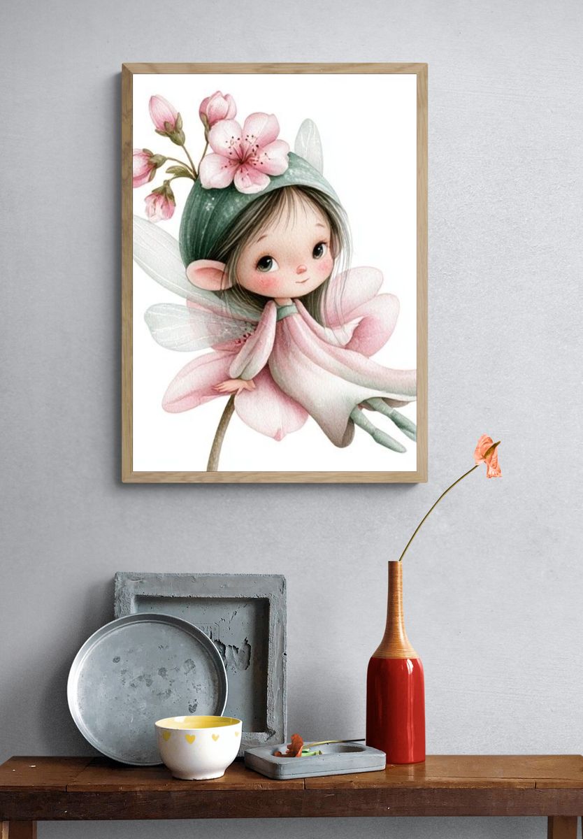 Blossom Fairy Illustration Poster. — room view 3