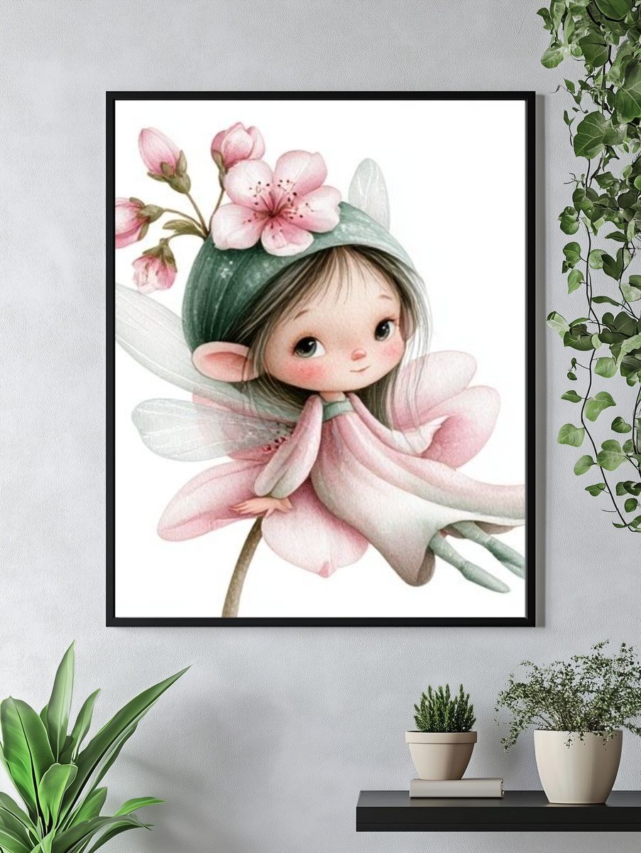 Blossom Fairy Illustration Poster. — room view 4