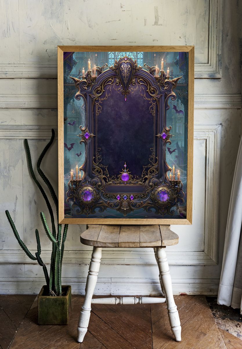 Gothic Fantasy Mirror Poster. room preview
