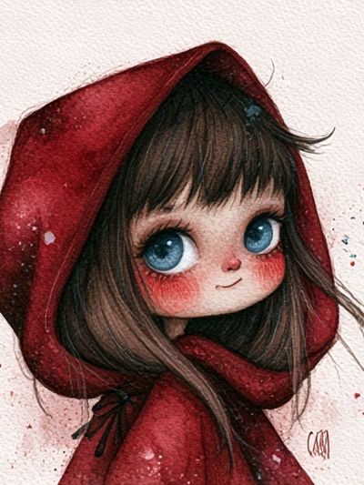 Little Red Riding Hood Illustration Poster.