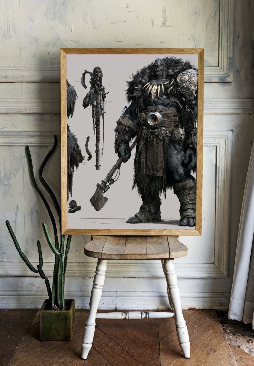 Orc Warrior Concept Art Poster. room preview