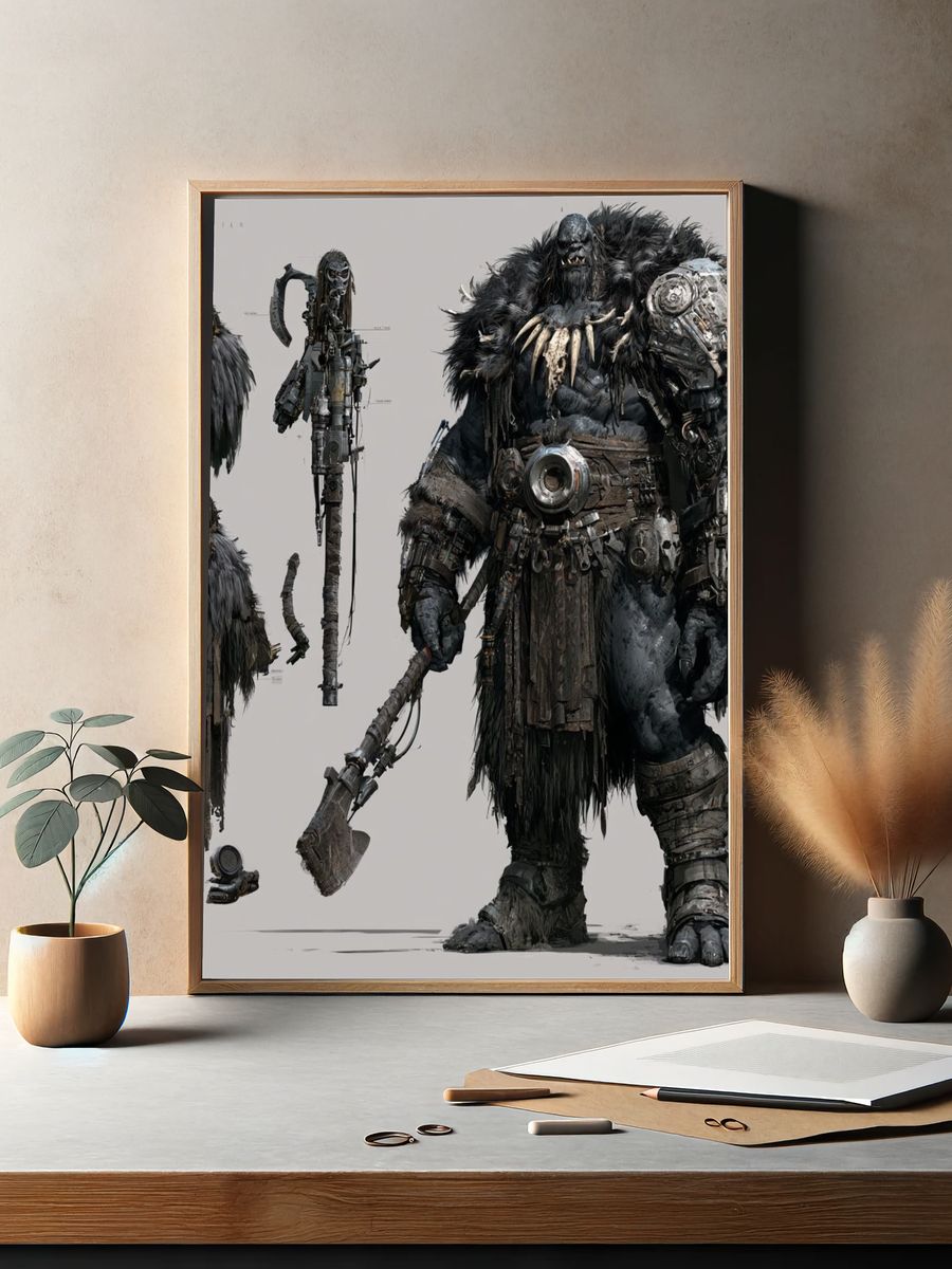 Orc Warrior Concept Art Poster. — room view 2