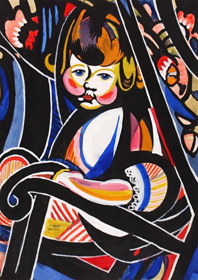Child Rocker (ca.1916) painting high. poster print