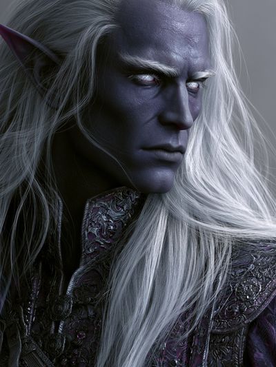 Dark Elf Portrait Fantasy Print. poster