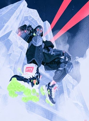 Mecha Skater Digital Art Poster. poster detail