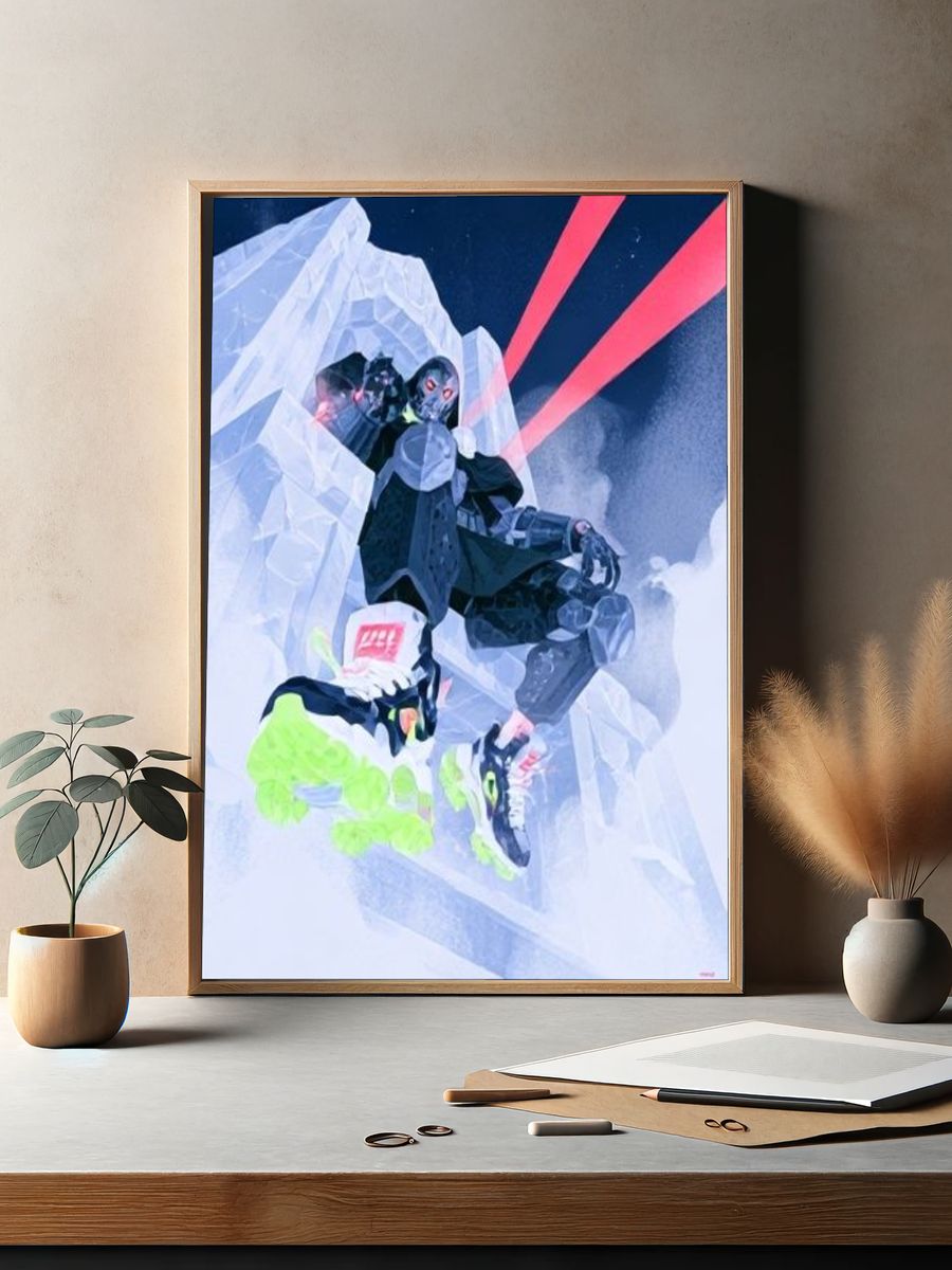 Mecha Skater Digital Art Poster. — room view 2