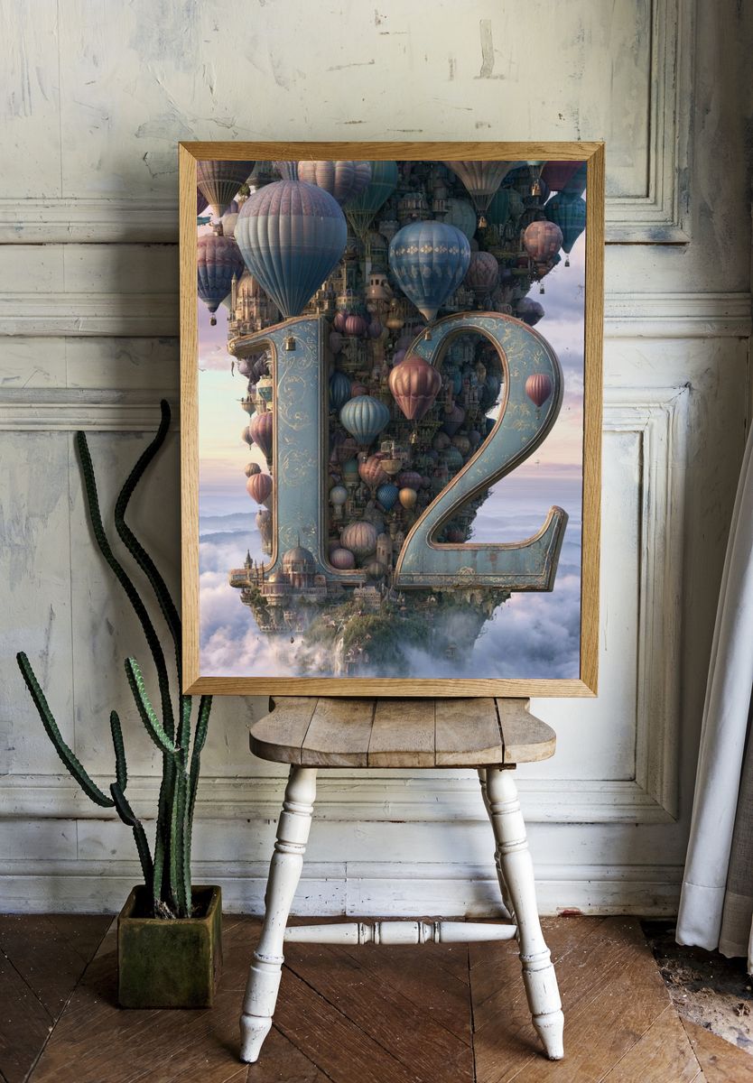 Floating 12 Fantasy Poster. room preview
