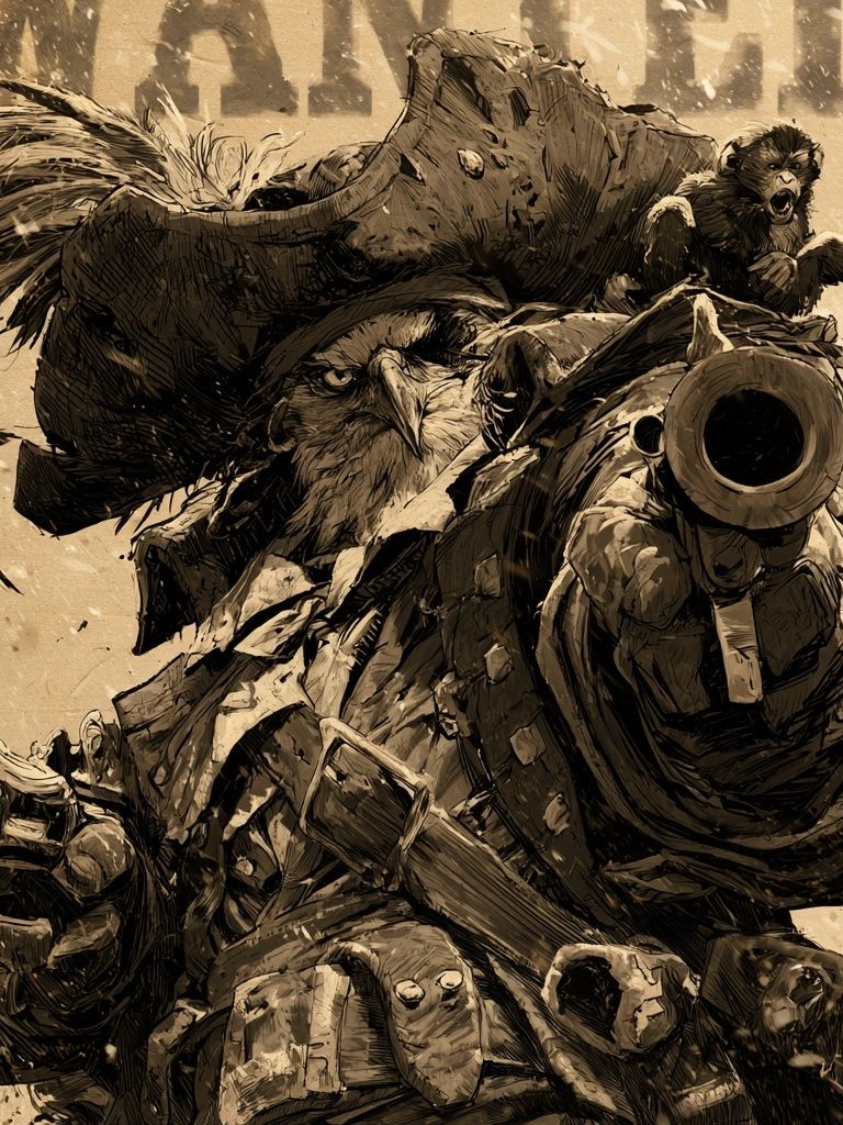 War Monkey Cannon Illustration Poster. poster detail