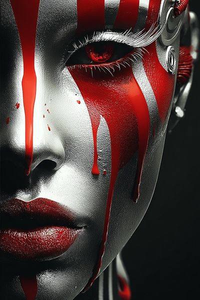 Crimson Mask Portrait Print. poster print