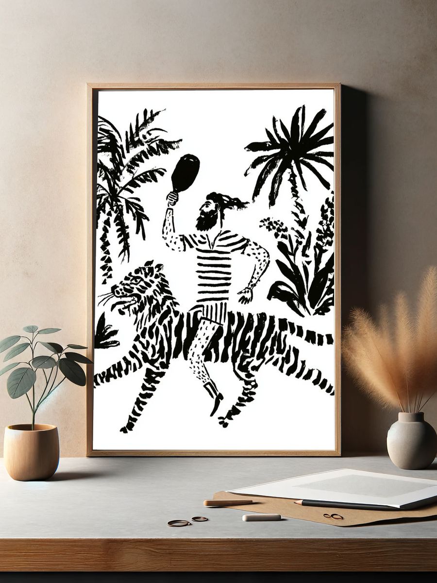 Jungle Rider Ink Poster. — room view 2
