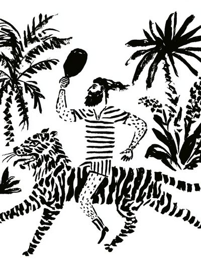 Jungle Rider Ink Poster. poster