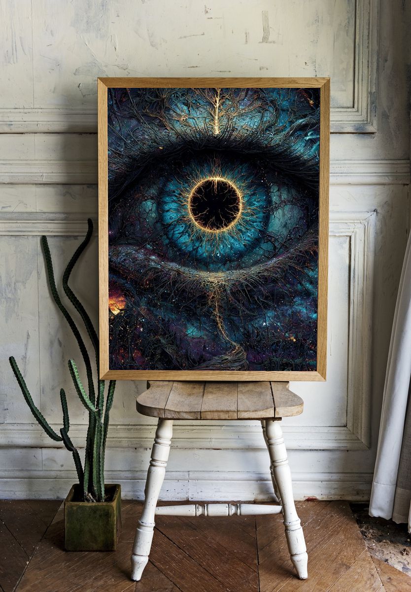 Cosmic Eye Surrealism Poster. — room view 1