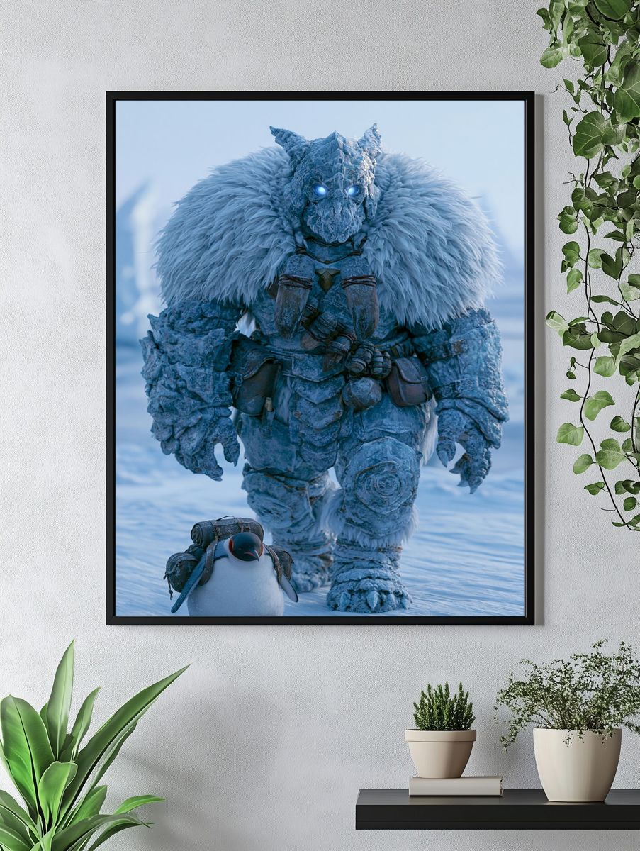 Ice Guardian Fantasy Illustration Poster. — room view 4