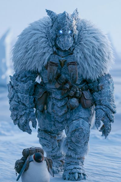Ice Guardian Fantasy Illustration Poster. poster print