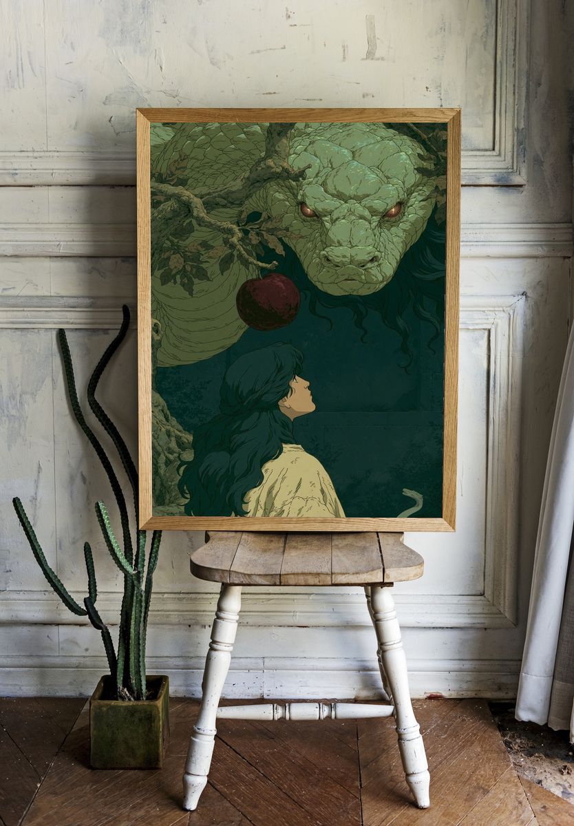 Forest Dragon Encounter Print. room preview