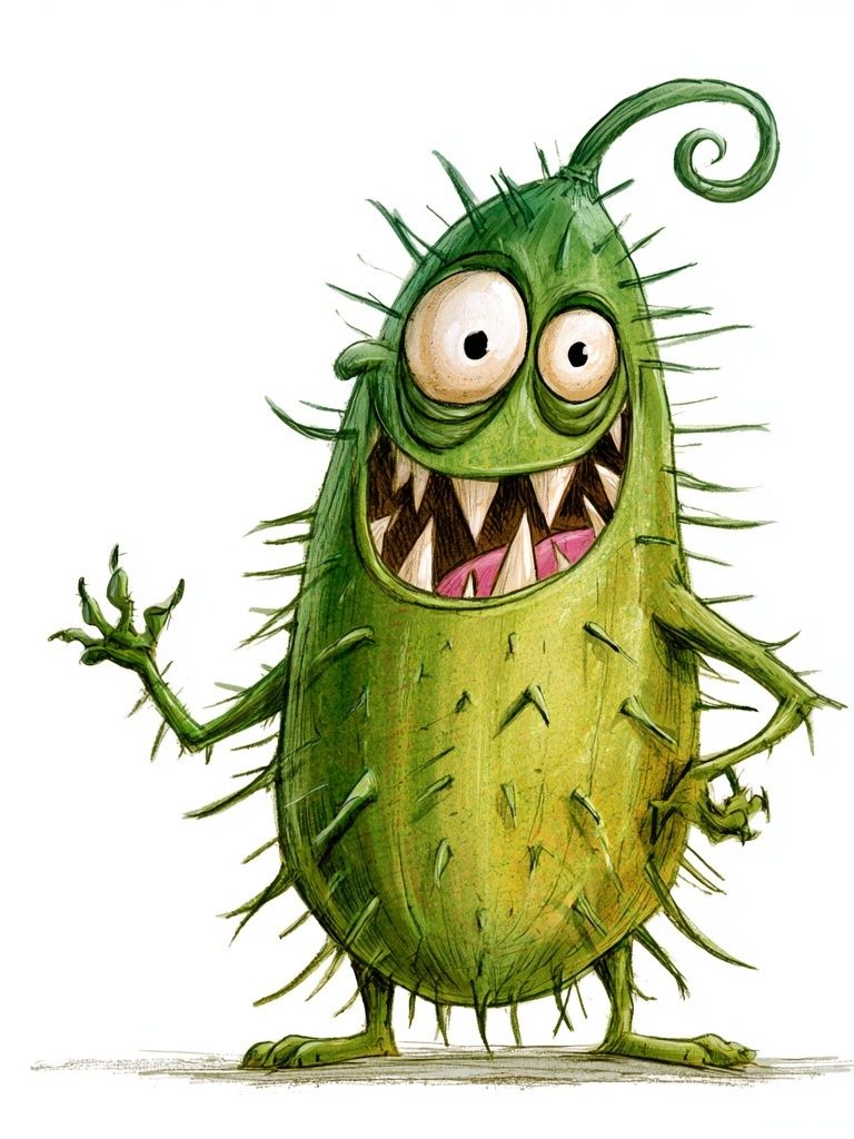 Green Monster Cartoon Poster. poster — illustration art