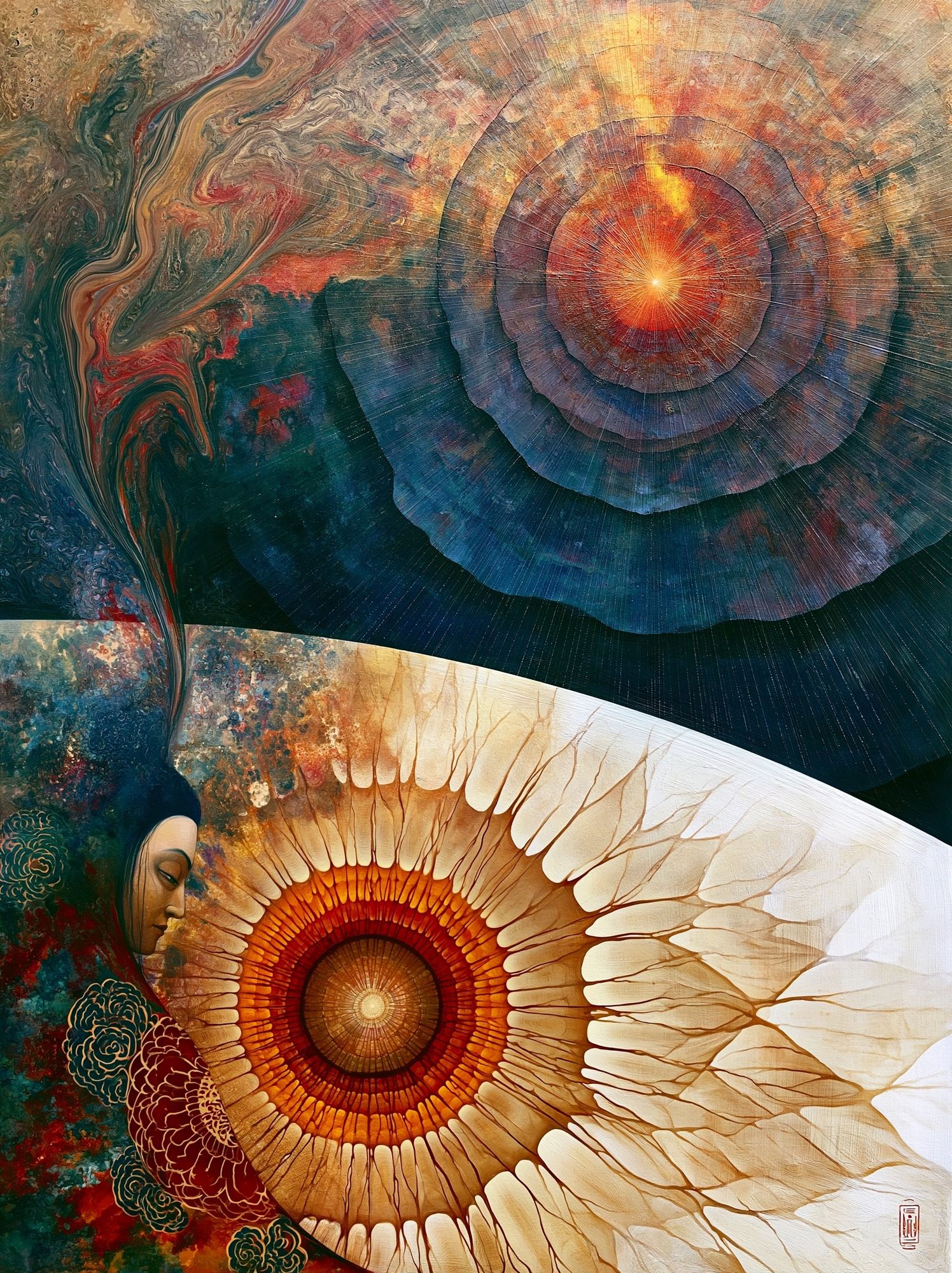 Celestial Lotus Meditation Poster. poster — illustration art