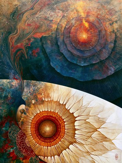 Celestial Lotus Meditation Poster.
