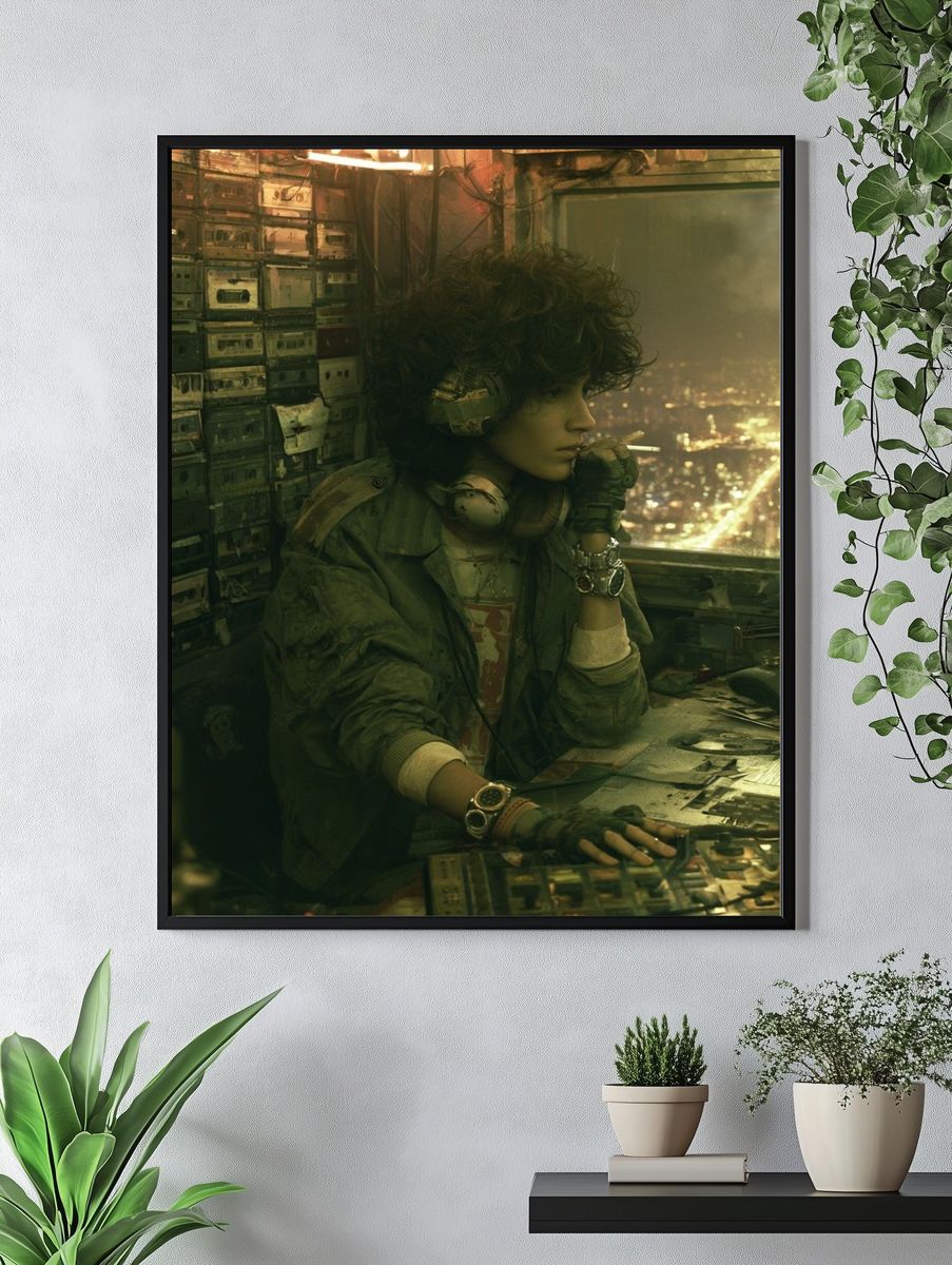 Cyberpunk Smoker Portrait Poster. — room view 4