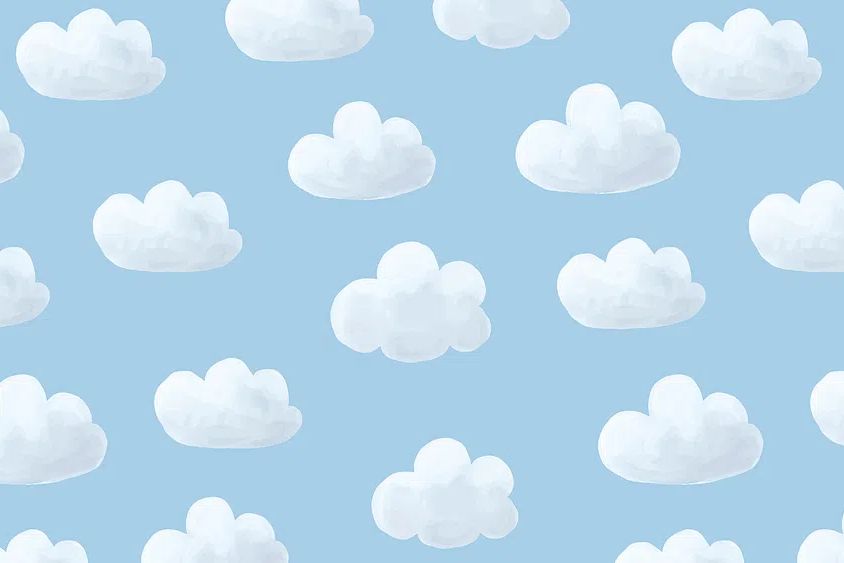 Clouds wallpaper, cute HD background. poster — illustration art