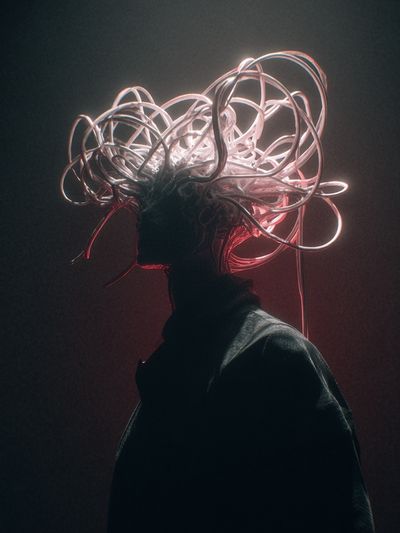Neon Surreal Portrait Print. poster print