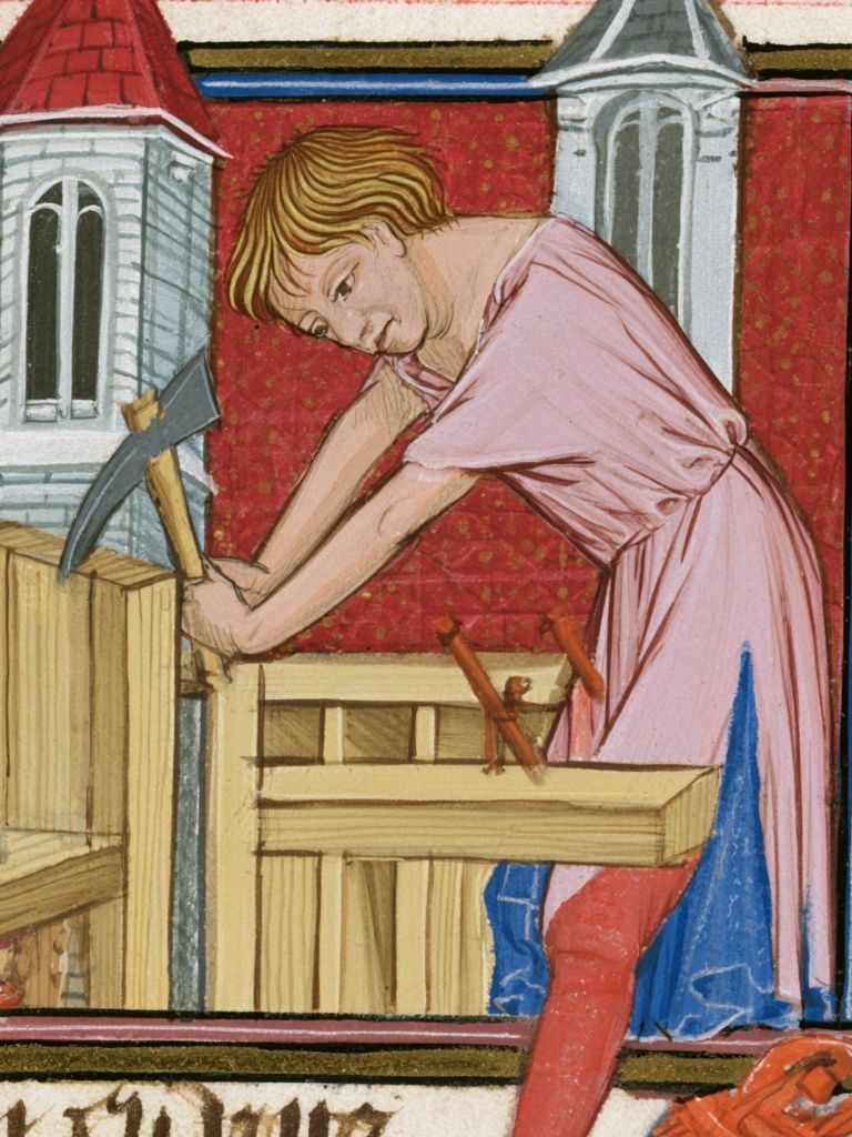 Medieval Carpenter Illustration Poster. poster — illustration art