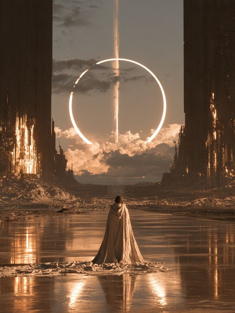 Celestial Portal Surrealism Print. poster — illustration art