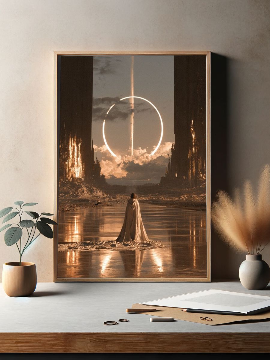 Celestial Portal Surrealism Print. — room view 2