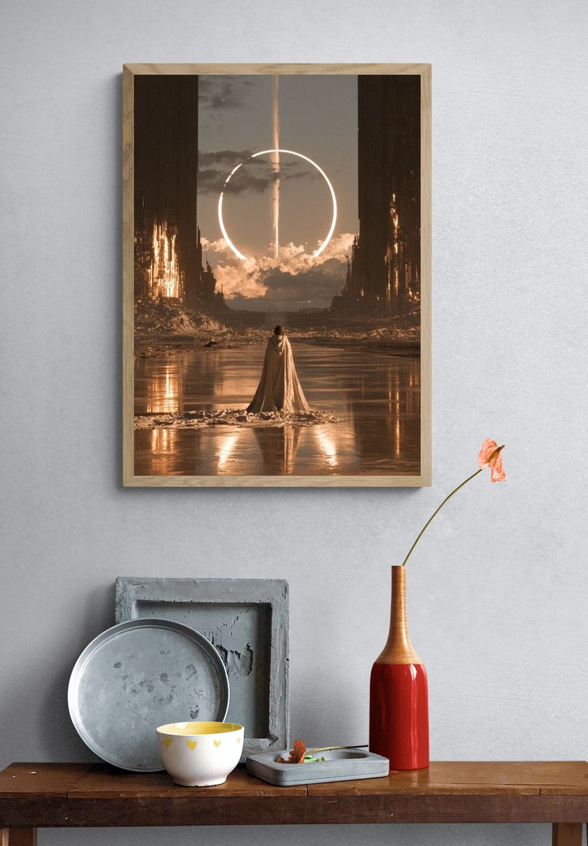 Celestial Portal Surrealism Print. — room view 3
