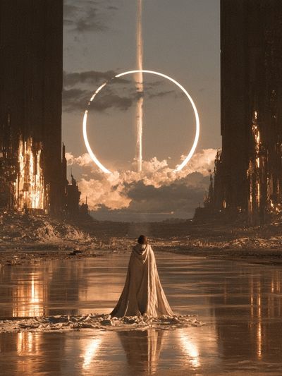 Celestial Portal Surrealism Print. poster