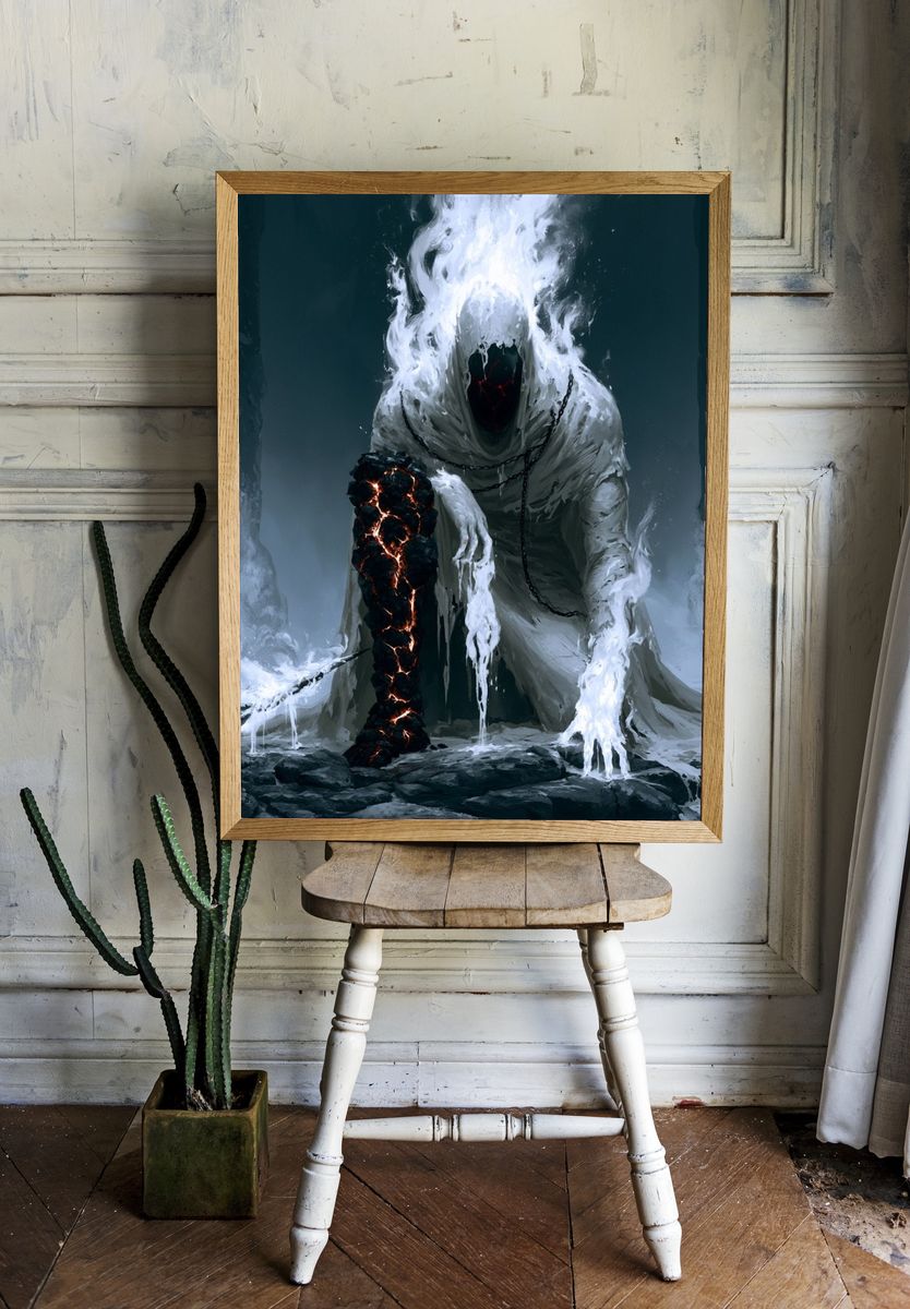 Cursed Ice Wraith Fantasy Print. — room view 1