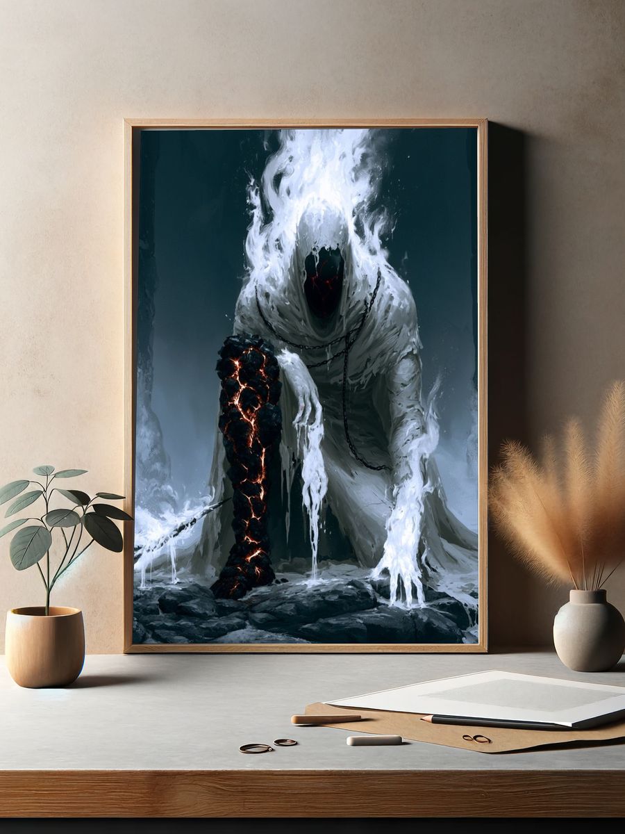 Cursed Ice Wraith Fantasy Print. — room view 2