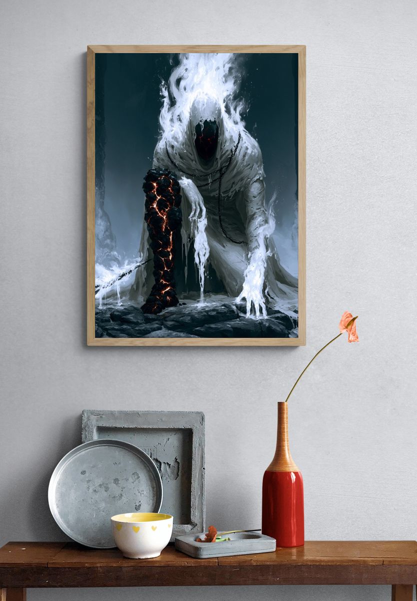 Cursed Ice Wraith Fantasy Print. — room view 3